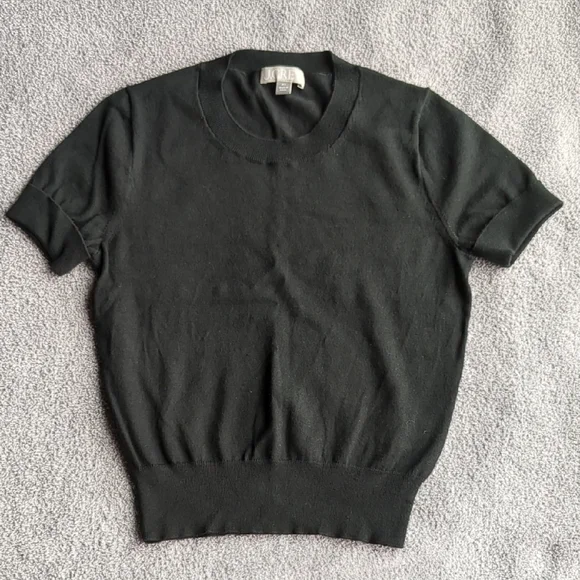 Crew Tops J Crew Black Crewneck Short Sleeved Sweater